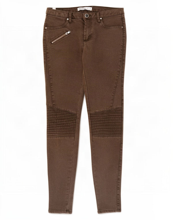 Zara Damen Skinny Jeans EU 36 XS W26 L28 Braune Baumwolle
