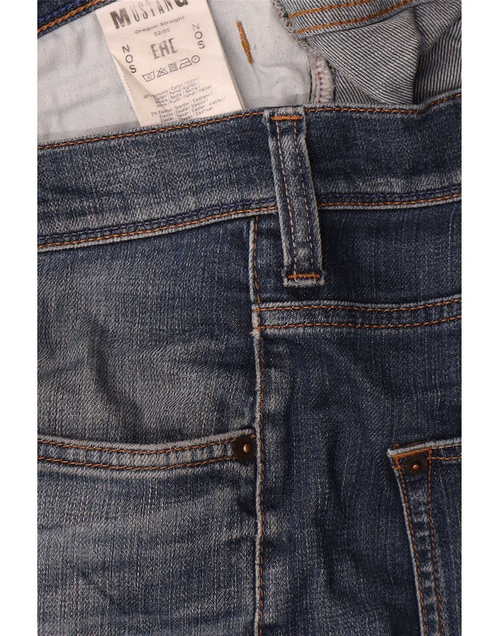 Mustang Herren Straight Jeans W32 L30 Blaue Baumwolle