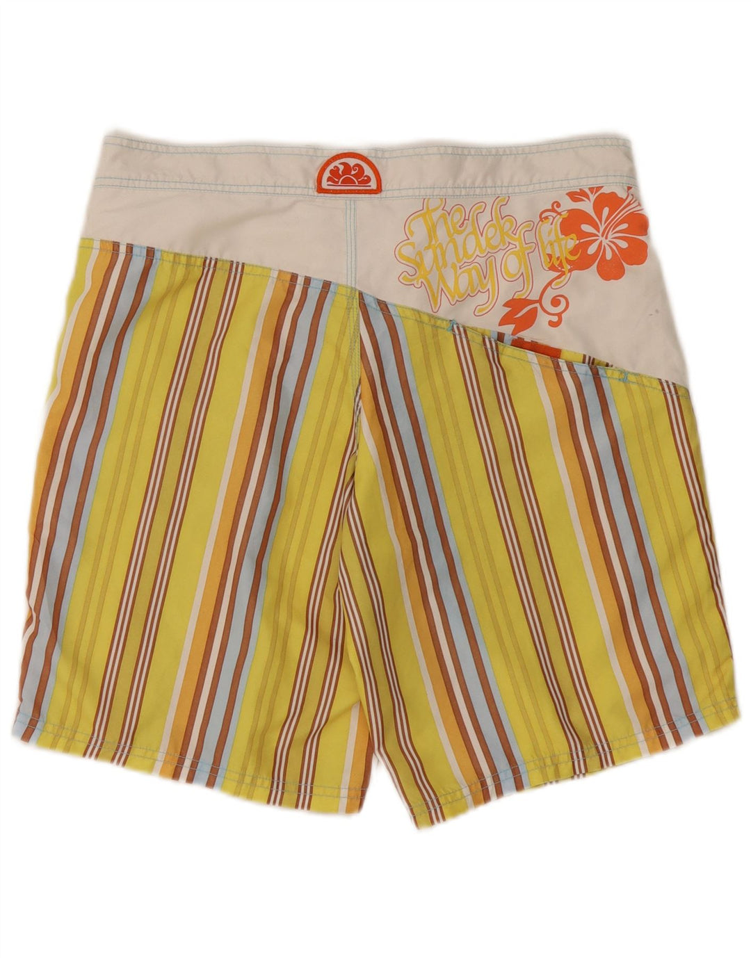 Sundek Herren-Badeshorts mit Grafik, mittelgelb gestreift