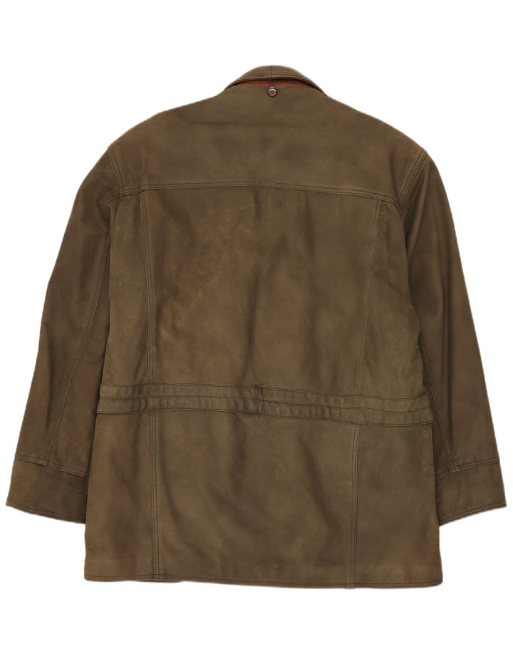 Vintage Herren Lederjacke UK 42 XL Khaki Leder
