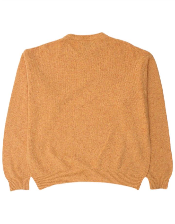 Marlboro Classics Herren-Pullover mit Rundhalsausschnitt, groß, orangefarbene Wolle