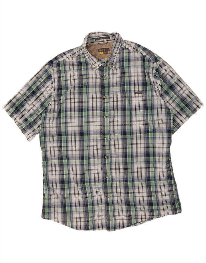 EDDIE BAUER Mens Classic Fit Short Sleeve Shirt XL Multicoloured Check