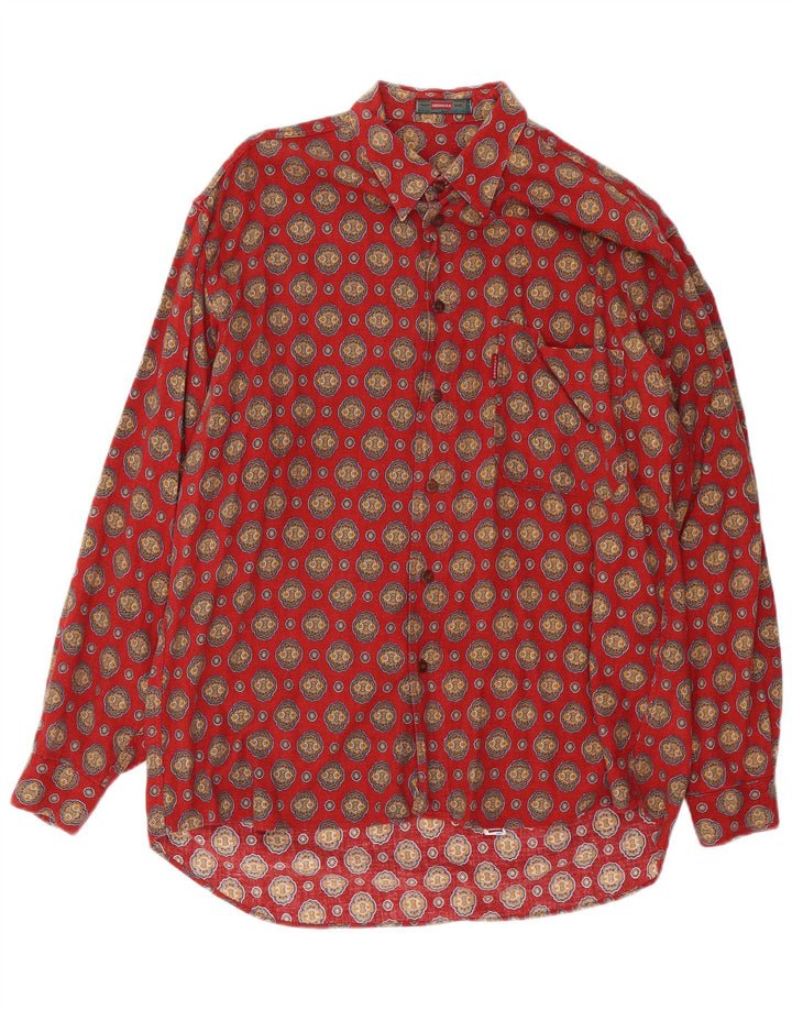 Carrera Herrenhemd Mittelrote Paisley-Baumwolle