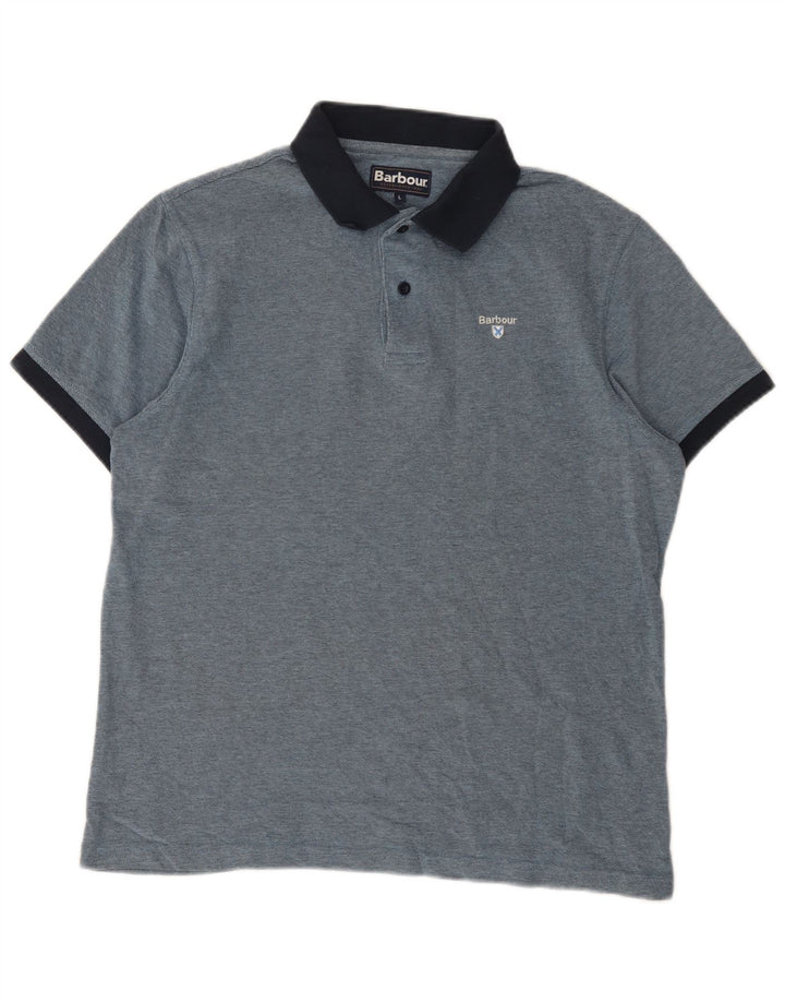 Barbour Herren-Poloshirt, groß, marineblau, Colourblock-Baumwolle