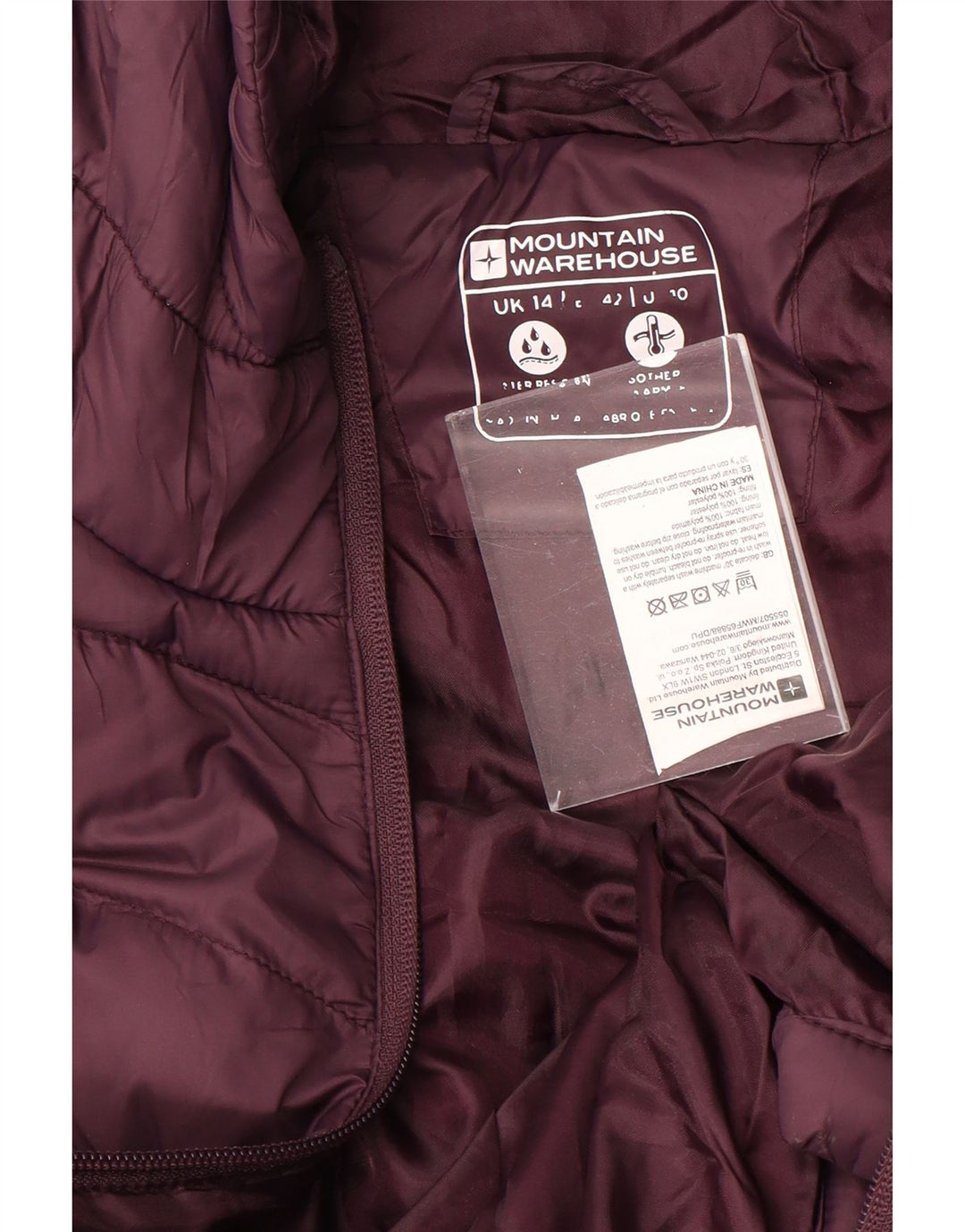 MOUNTAIN WAREHOUSE Wattierte Damenjacke mit Kapuze, UK 14, Größe L, Lila