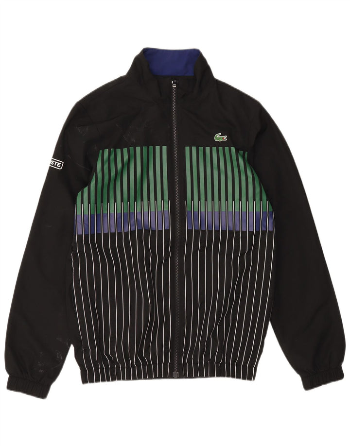 Lacoste Herren-Trainingsanzug, Oberteil, Jacke, Größe 2 XS, schwarz gestreift, Polyester