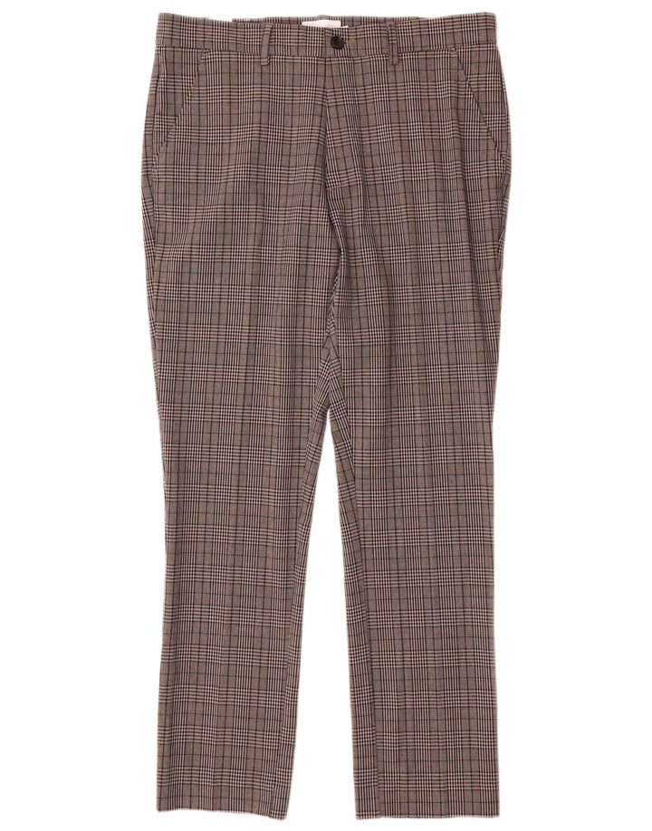 Farah Slim Chino-Hose für Herren, W32, L30, grau kariertes Polyester