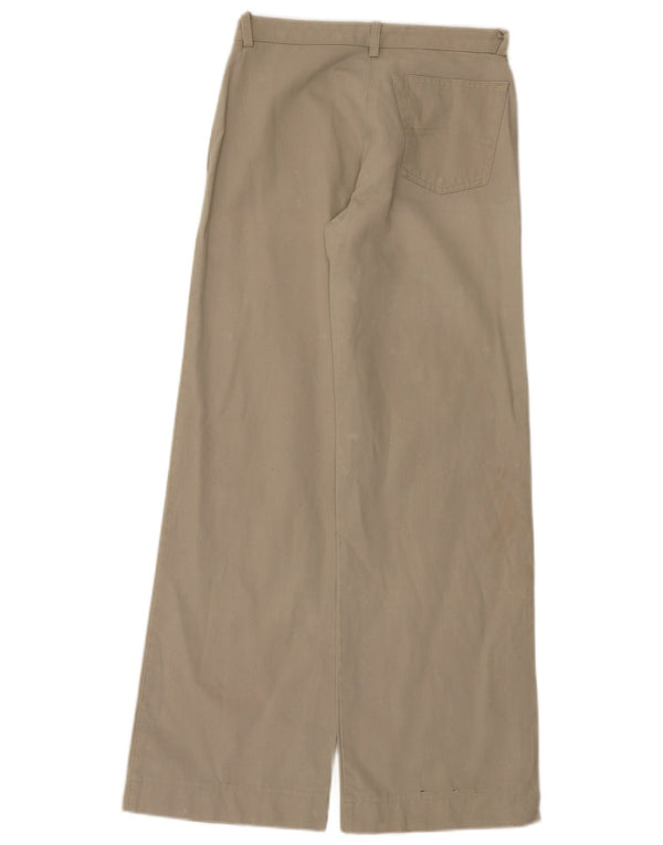Armani Damen-Freizeithose mit weitem Bein, UK-Größe 8, Größe S, W26, L31, Beige, Baumwolle