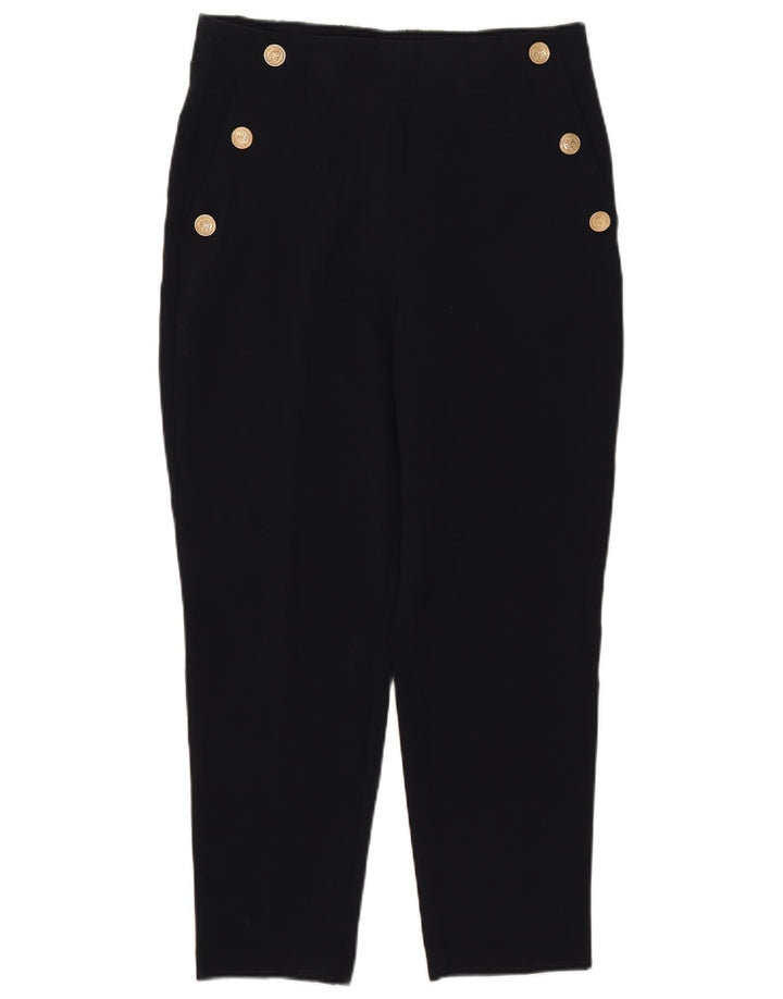 Zara Damen Tapered Chino Hose Medium W28 L26 Marineblau Polyester