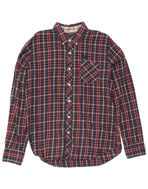 Tommy Hilfiger Herrenhemd XL, marineblau, kariert, Baumwolle