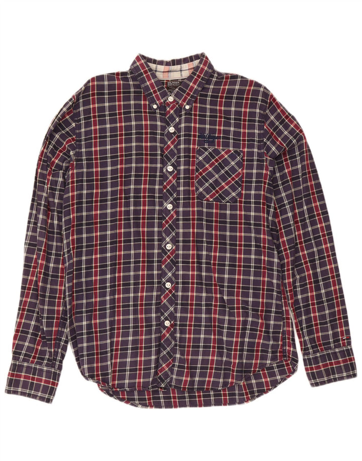 Tommy Hilfiger Herrenhemd XL, marineblau, kariert, Baumwolle