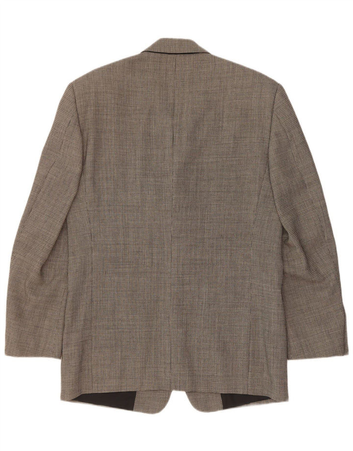 Cerruti 1881 Herren-Blazer mit 3 Knöpfen, IT 48, mittelgrau karierte Wolle