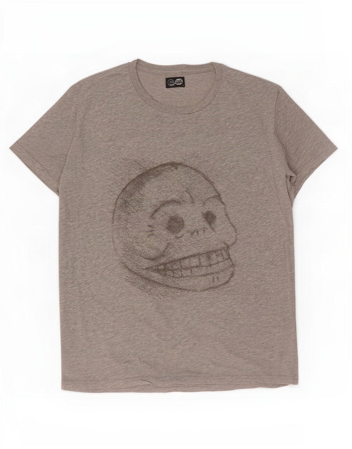 Cheap Monday Herren-T-Shirt mit Grafik, mittelgraue Baumwolle