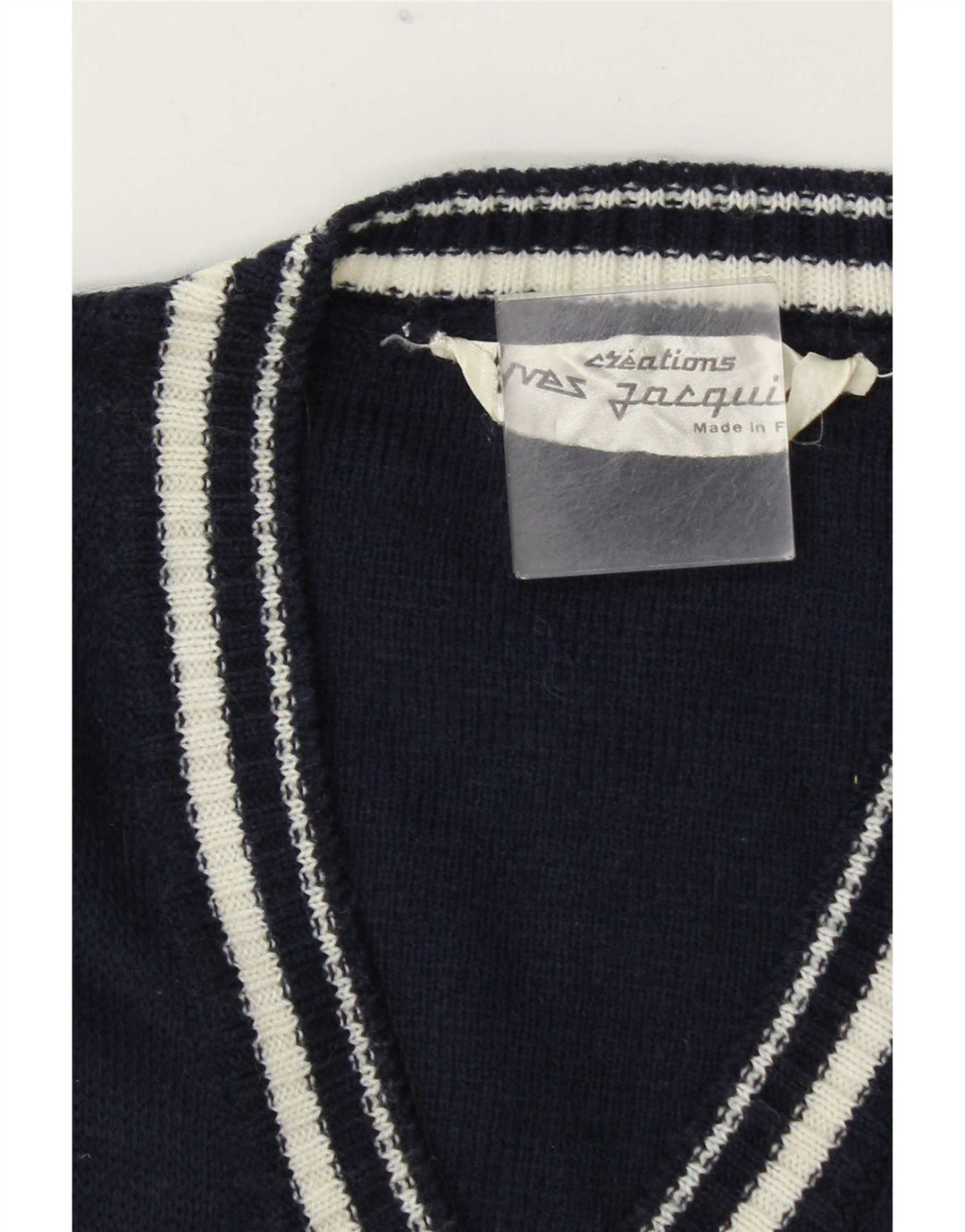 Vintage Herren Weste Tank Top Medium Marineblau
