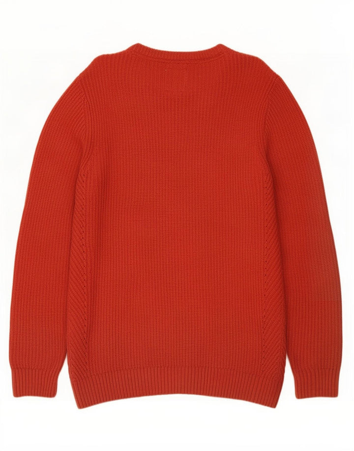 Fat Face Herren-Pullover mit U-Boot-Ausschnitt, mittelrote Baumwolle