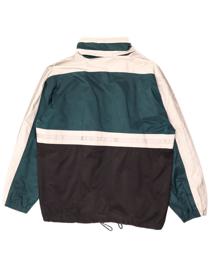 Shamp Herren-Regenjacke mit Kapuze, EU 56, XL, grünes Colourblock-Polyamid
