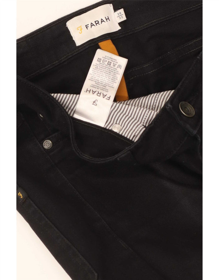 Farah Damen Slim Jeans W30 L32 Schwarze Baumwolle