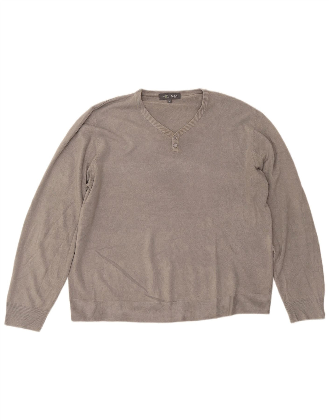 Marks & Spencer Herren-Pullover mit V-Ausschnitt, groß, Acryl, Grau