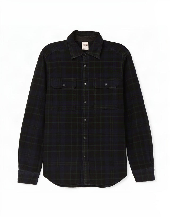 The North Face Herren-Flanellhemd, mittelblau, kariert, Baumwolle