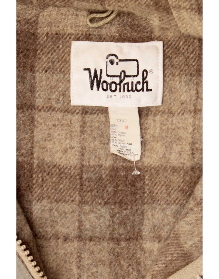 Woolrich Herren-Parka mit Kapuze, UK 38, mittelgraue Baumwolle