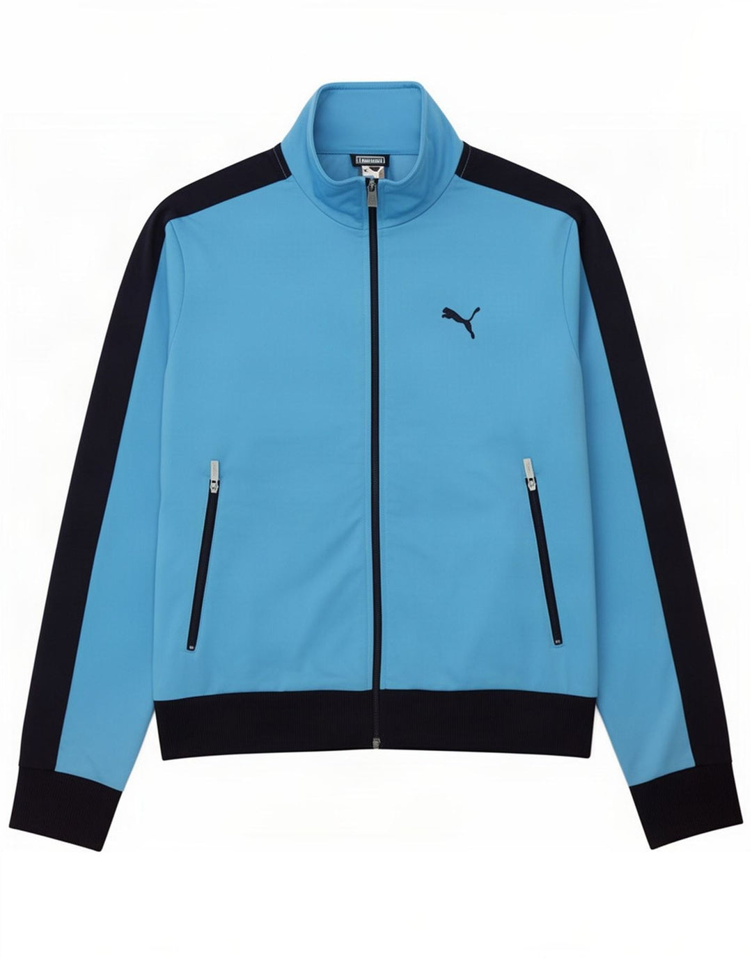 Puma Herren-Trainingsanzug-Top-Jacke, kleines blaues Farbblock-Polyester