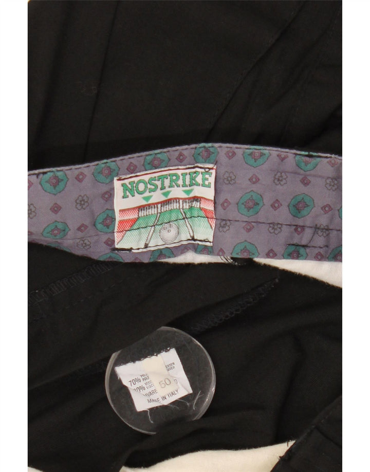 Vintage Herren Crop Suit Hose IT 50 Large W32 L25 Schwarz Polyester
