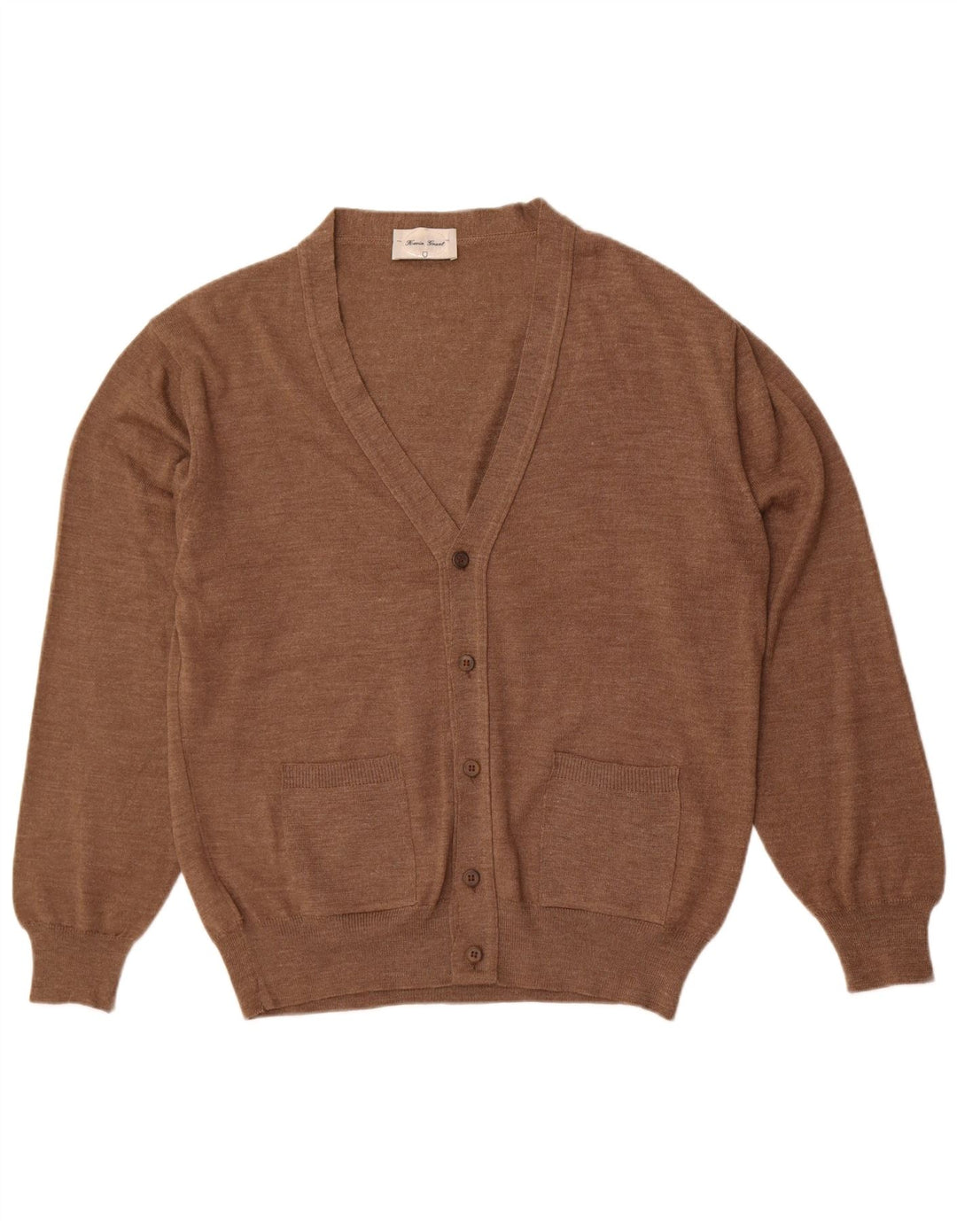 Vintage Damen Cardigan Pullover UK 14 Große braune Wolle