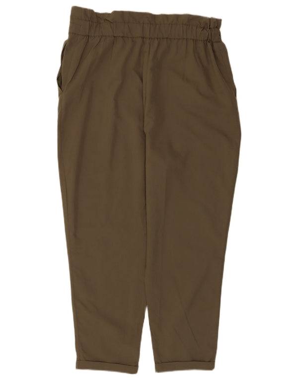 Zara Damen-Freizeithose mit hoher Taille, konisch zulaufend, Größe M, W28, L24, Khaki
