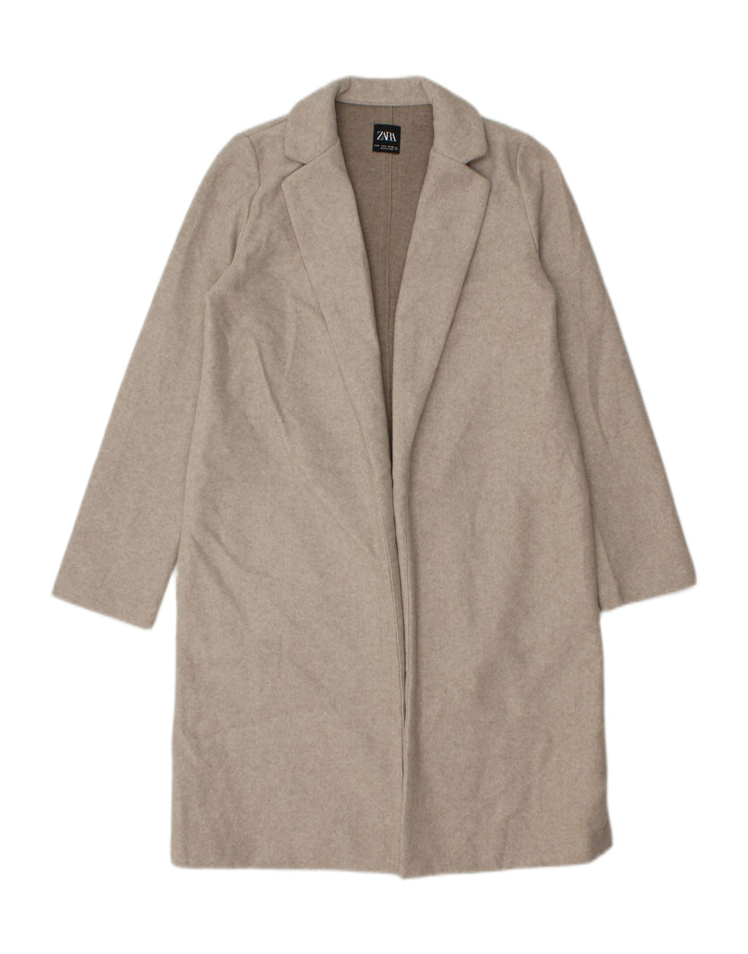 ZARA Womens Open Overcoat UK 10 Small Beige Polyester Vintage Zara and Second-Hand Zara from Messina Hembry 