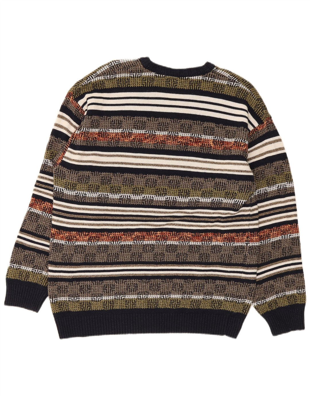 Giramondo Herren-Pullover mit V-Ausschnitt, groß, mehrfarbig, geometrisch