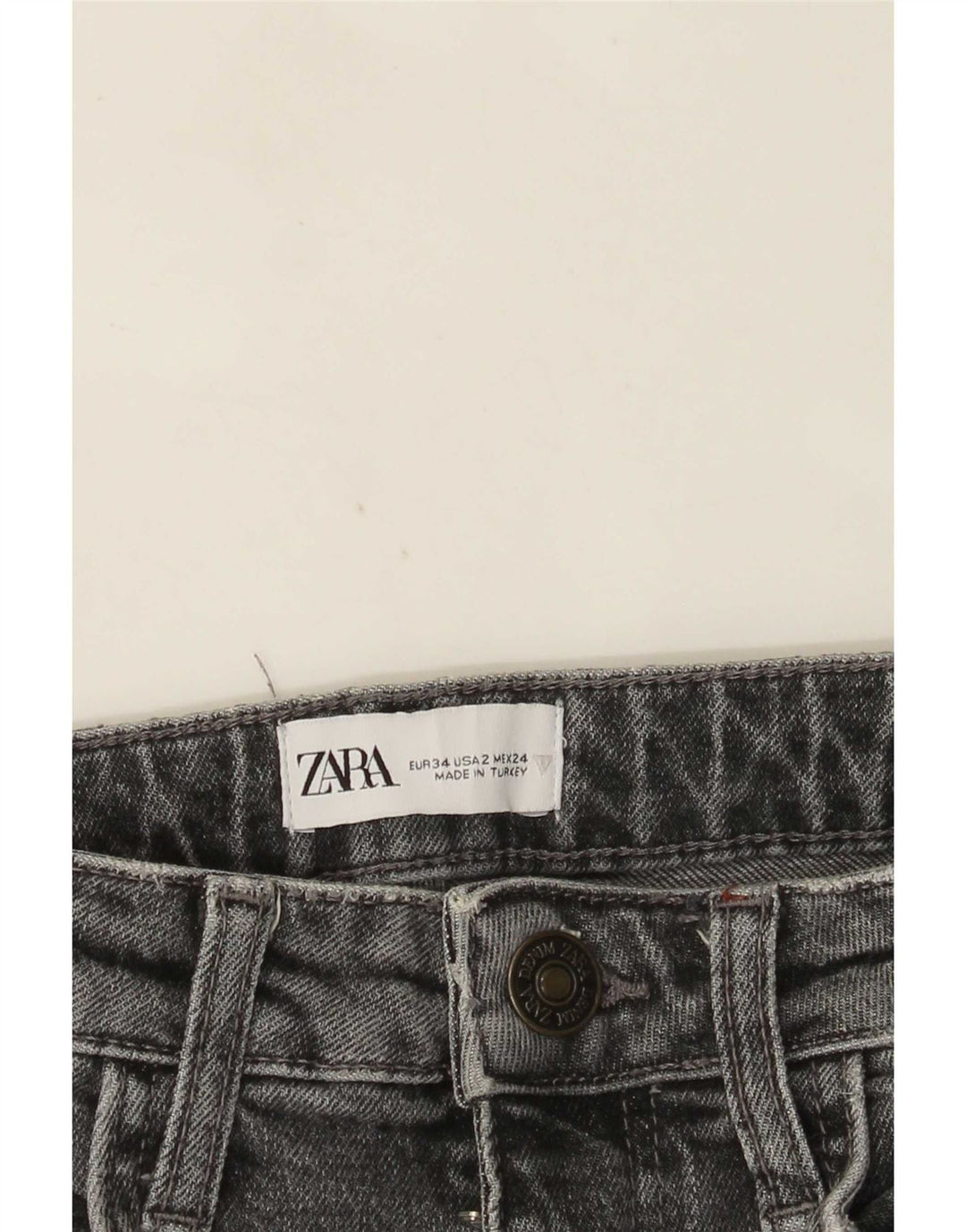 Zara Damen Straight Jeans EU 34 2XS W24 L27 Grau