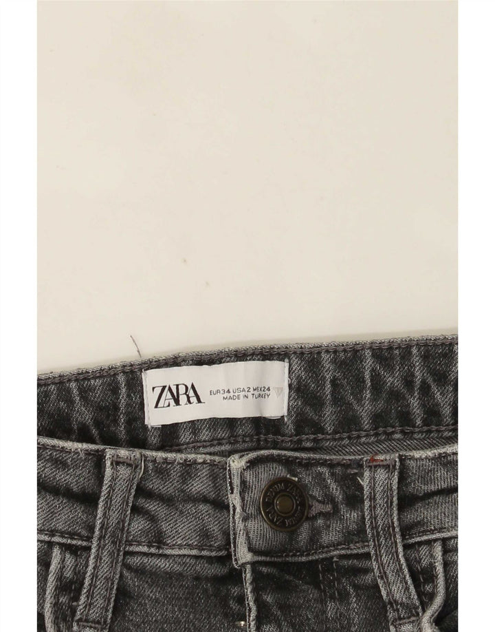 Zara Damen Straight Jeans EU 34 2XS W24 L27 Grau