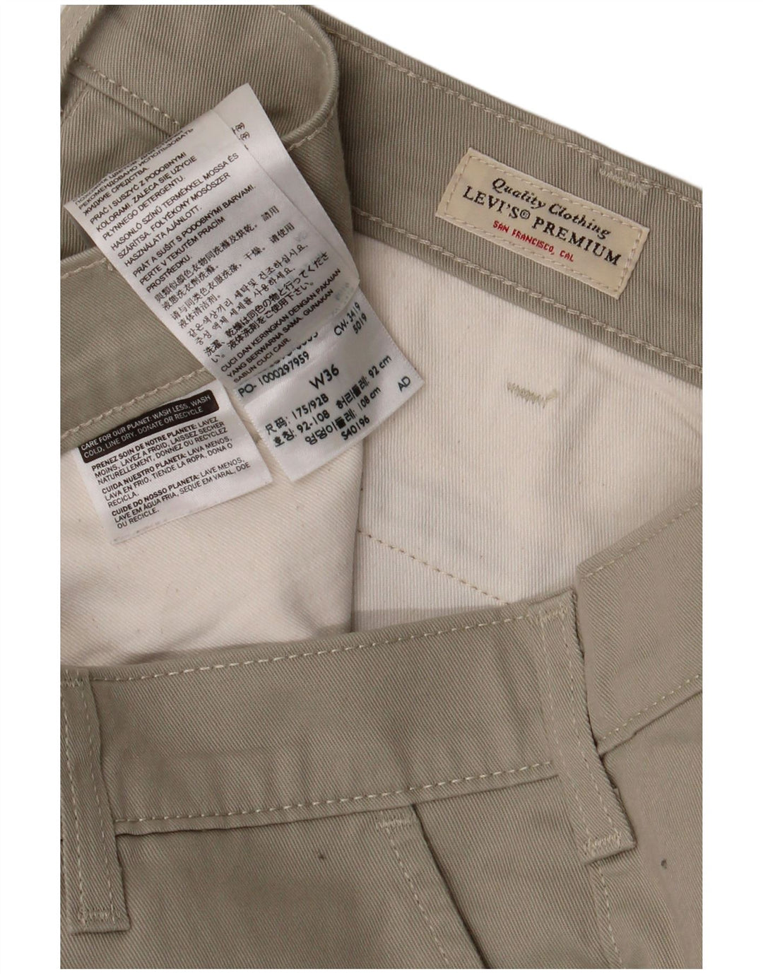 LEVI'S Herren Tapered Chino-Hose W36 L28 Beige Baumwolle