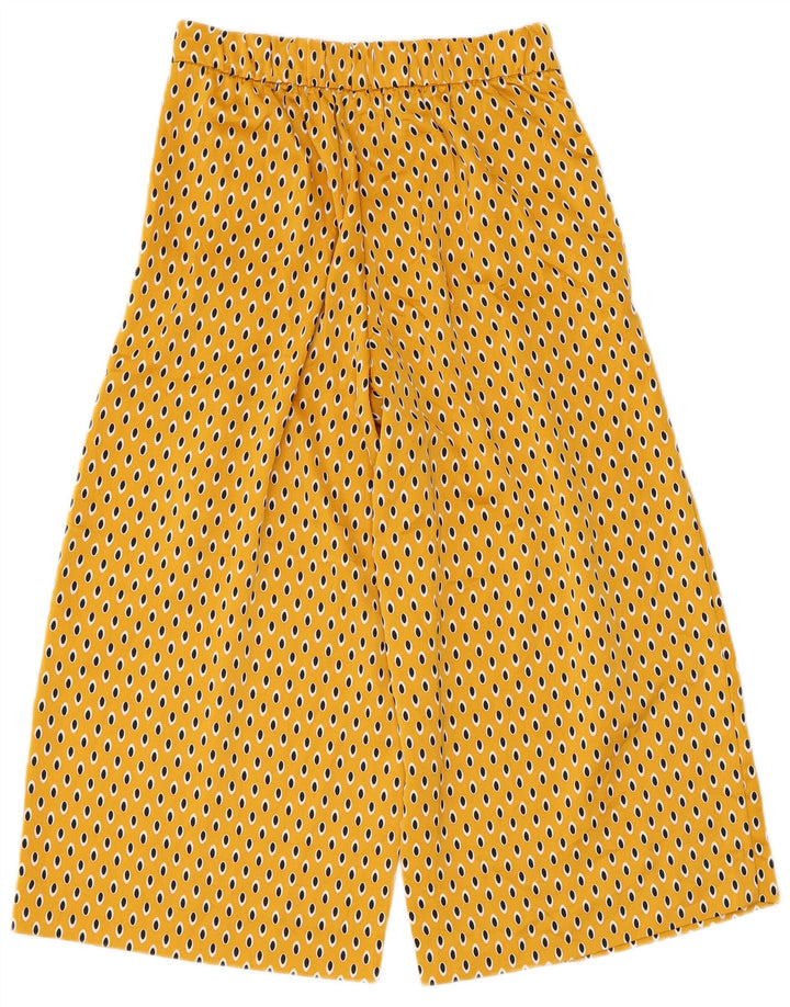 Zara Damen Caprihose XS W24 L21 Gelb geflecktes Polyester