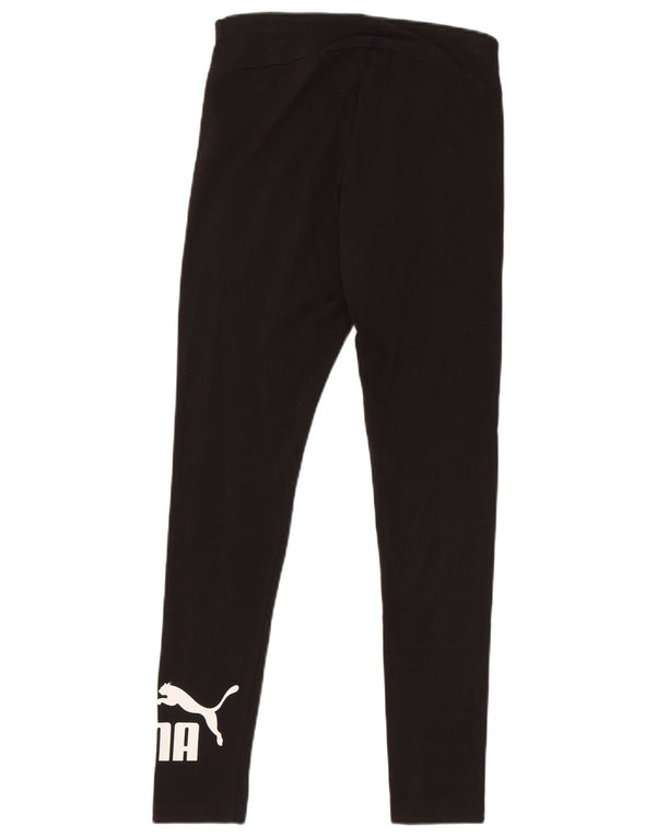 Puma Womens Graphic Leggings UK 10 Small Schwarz Baumwolle