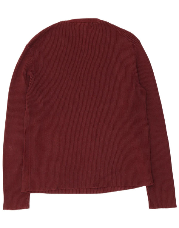 Banana Republic Herren-Pullover mit Rundhalsausschnitt, Größe L, kastanienbraune Baumwolle
