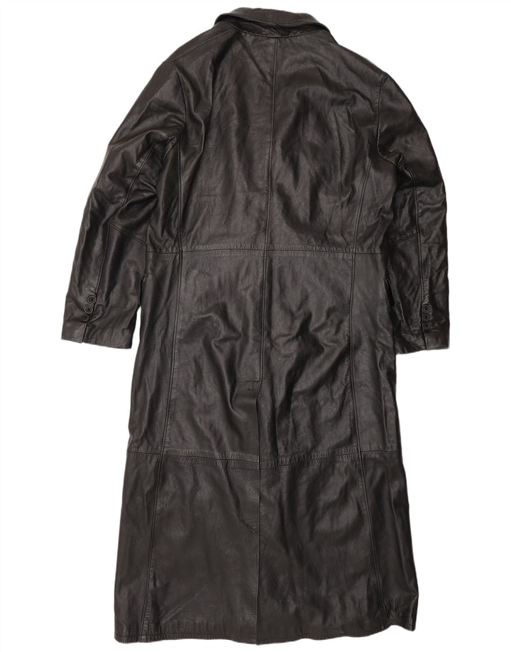 Wake Damen Ledermantel UK 22 3XL Schwarzes Leder