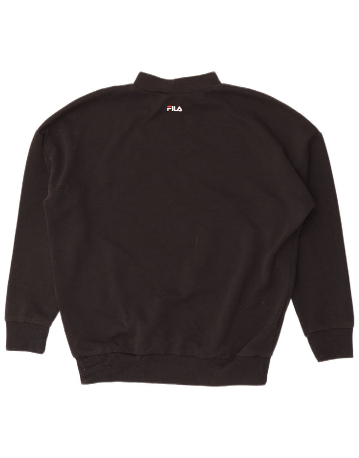 Fila Herren Loose Fit Sweatshirt Pullover Small Schwarz Polyester