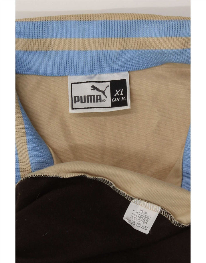 Puma Herren-Trainingsanzug-Top-Jacke XL Beige Colourblock-Polyester