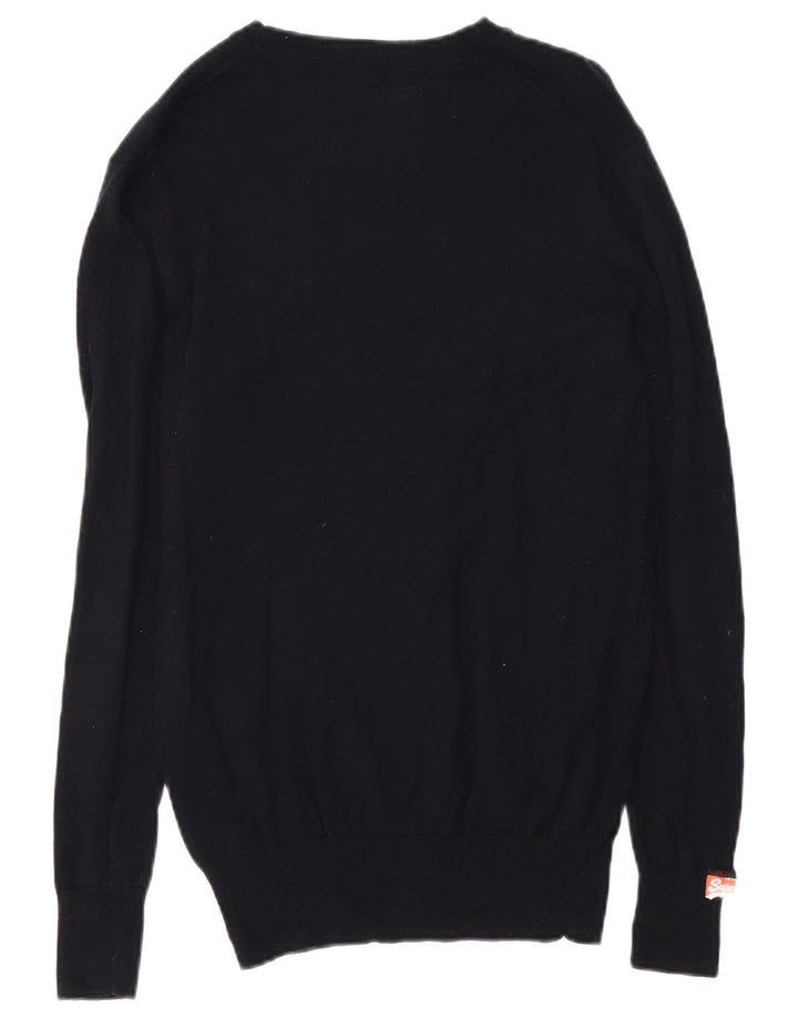 Superdry Herren-Pullover mit U-Boot-Ausschnitt, Mittelschwarzer Kaschmir