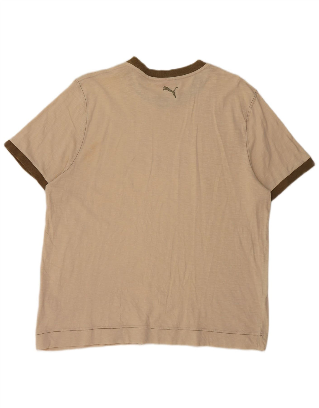 Puma Herren Grafik T-Shirt Top 2XL Beige Baumwolle