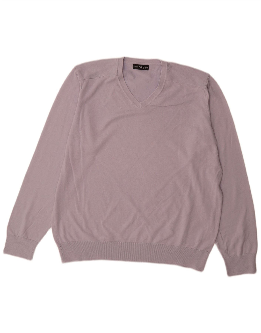 Marks & Spencer Herren Autograph V-Ausschnitt Pullover Pullover XL Blau Baumwolle