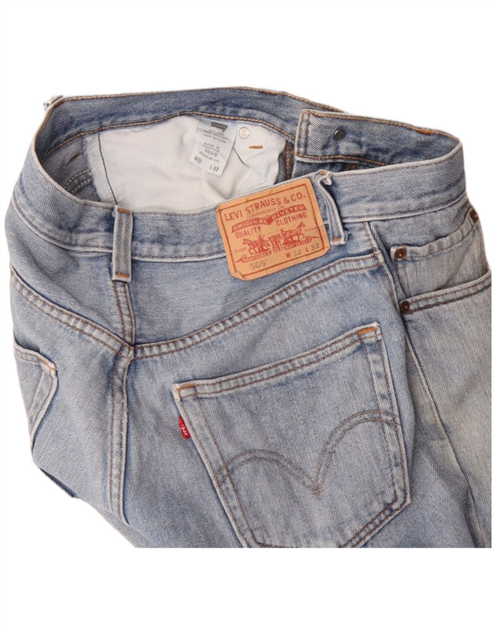 Levi's Herren 505 Regular Fit Straight Jeans W32 L32 Blaue Baumwolle