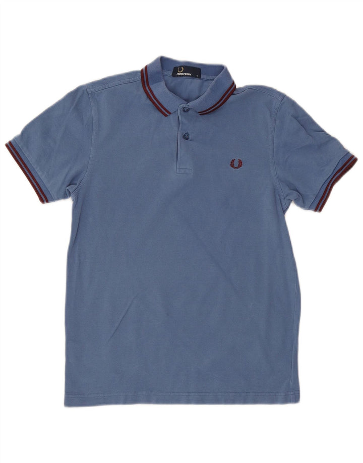 Fred Perry Herren-Poloshirt, kleine blaue Baumwolle
