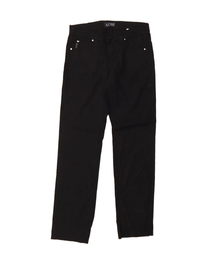 ARMANI Womens Straight Jeans W26 L29 Black Flax Vintage Armani and Second-Hand Armani from Messina Hembry 