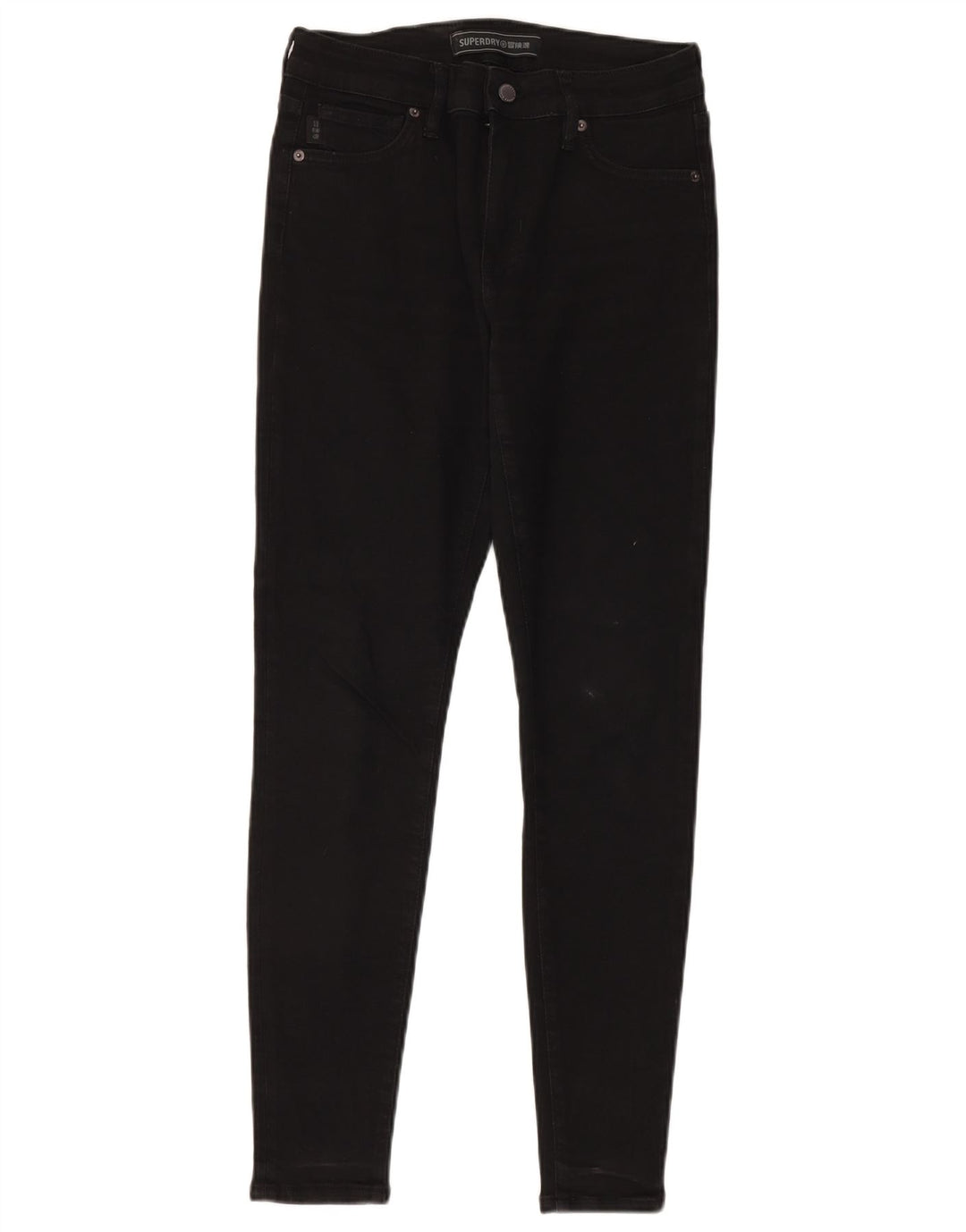 Superdry Damen Regular Skinny Jeans W29 L30 Schwarz Baumwolle