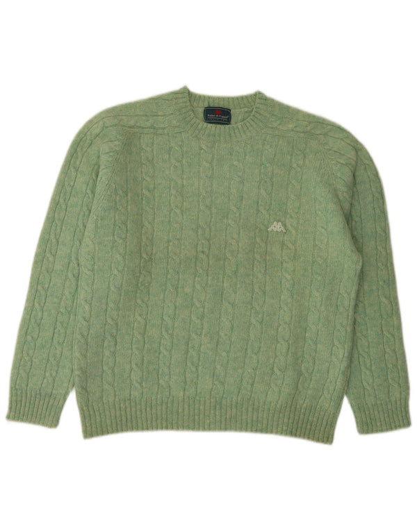 Kappa Herren-Pullover mit Rundhalsausschnitt, kleine grüne Wolle
