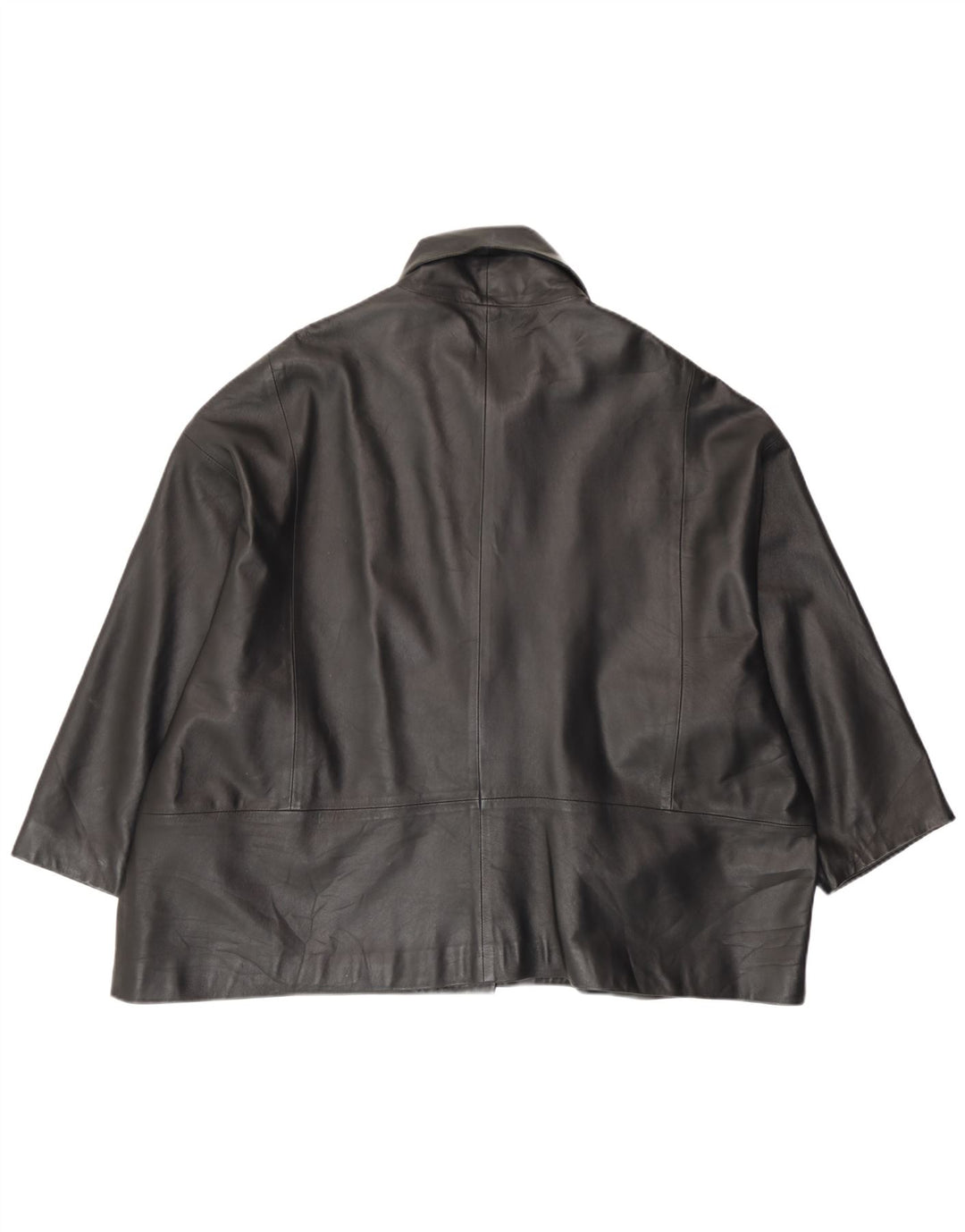 Vintage Damen Lederjacke UK 18 XL Schwarzes Leder
