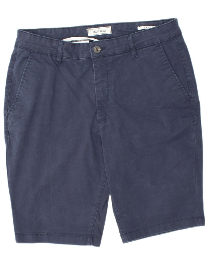 JACK WILLS Herren-Chinoshorts mit schmaler Passform, W32, mittelmarineblaue Baumwolle