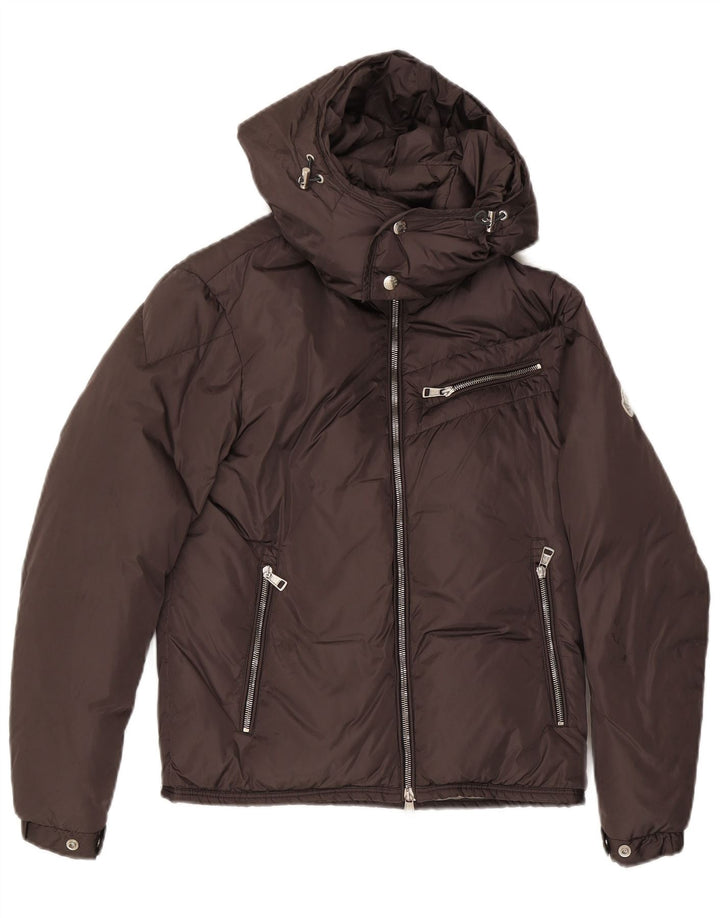 Moncler Damen-Jacke mit Kapuze, gepolstert, Größe 0, XS, Grau, Polyamid